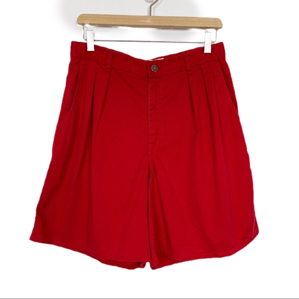 vintage | calvin klein | red high waisted mom shorts